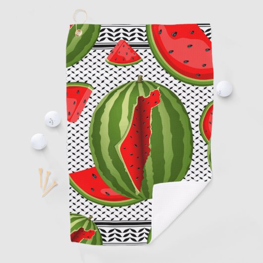 Watermelon Palestine Map Slice Golfhandtuch (Insitu)