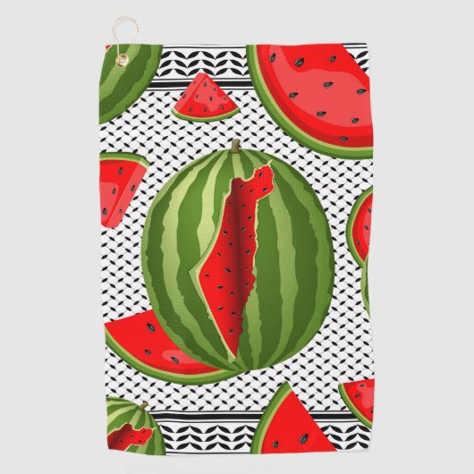 Watermelon Palestine Map Slice Golfhandtuch (Vorderseite)