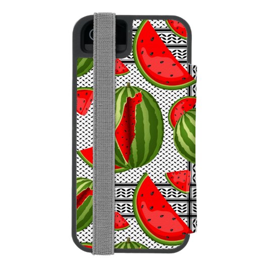 Watermelon Palestine Map Slice Incipio iPhone Geldbeutel-Hülle (Folio Rückseite)
