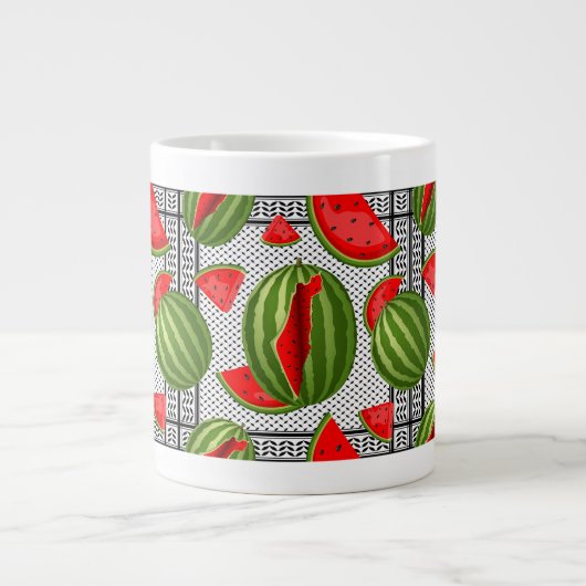 Watermelon Palestine Map Slice Jumbo-Tasse (Vorderseite)