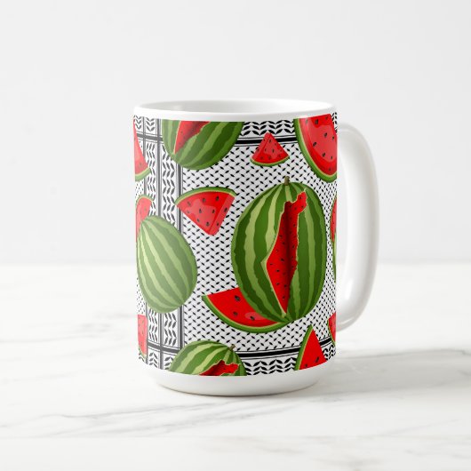 Watermelon Palestine Map Slice Kaffeetasse (VorderseiteRechts)