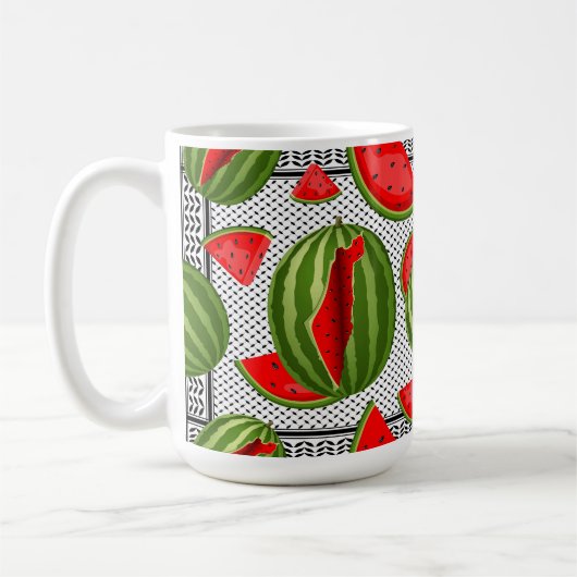 Watermelon Palestine Map Slice Kaffeetasse (Links)