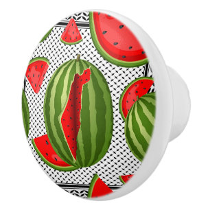 Watermelon Palestine Map Slice Keramikknauf