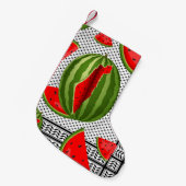 Watermelon Palestine Map Slice Kleiner Weihnachtsstrumpf (Vorderansicht (hängend))