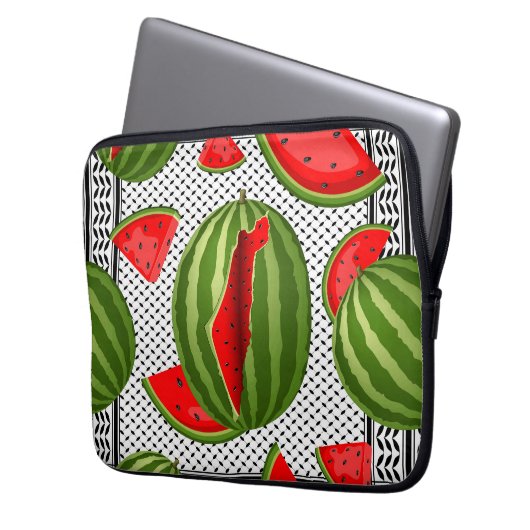 Watermelon Palestine Map Slice Laptopschutzhülle (Vorderseite Links)