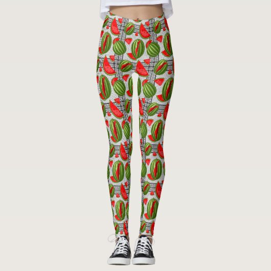 Watermelon Palestine Map Slice Leggings (Vorderseite)