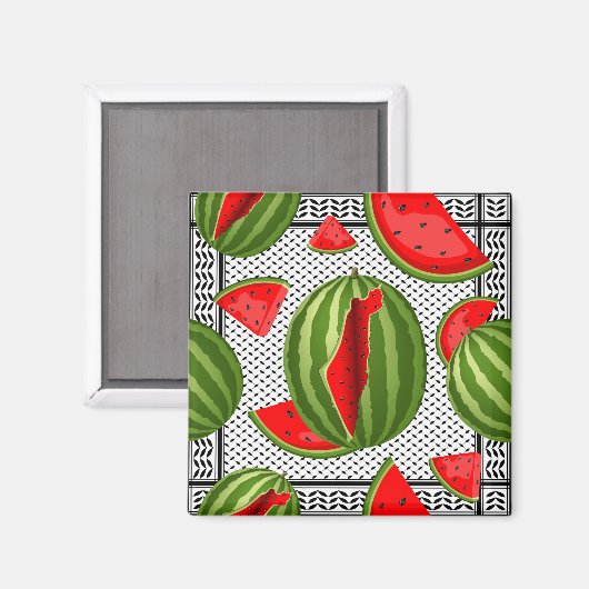 Watermelon Palestine Map Slice Magnet (Vorderseite/Rückseite)