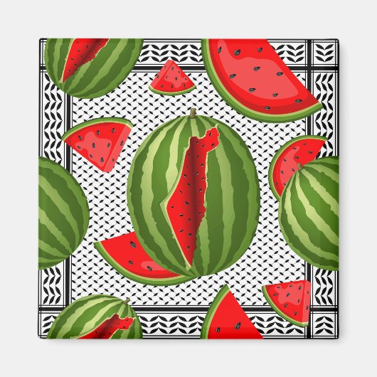 Watermelon Palestine Map Slice Magnet (Vorne)