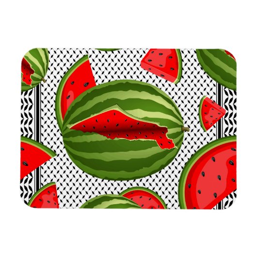 Watermelon Palestine Map Slice Magnet (Horizontal)