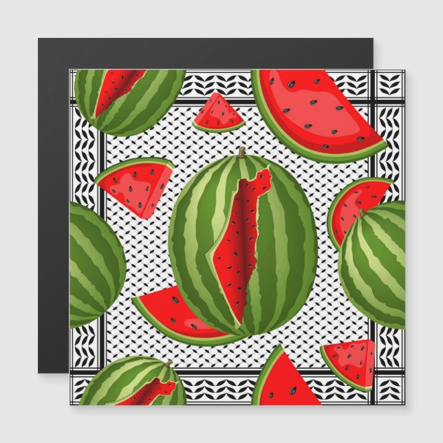 Watermelon Palestine Map Slice Magnetkarte (Vorne/Hinten)