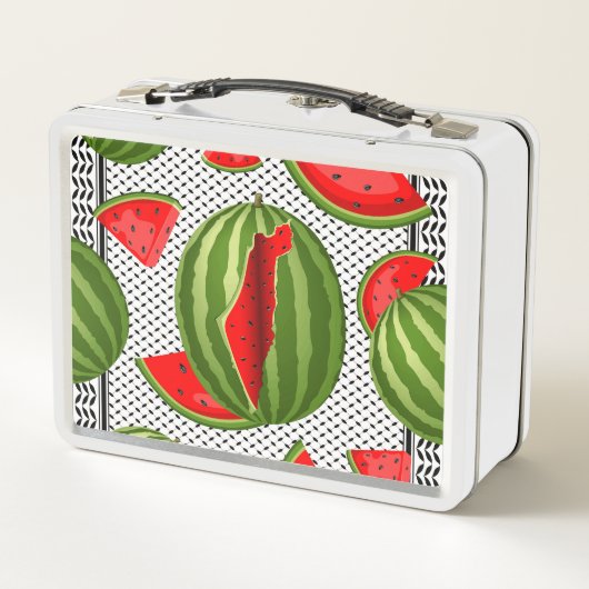 Watermelon Palestine Map Slice Metall Brotdose (Rückseite)