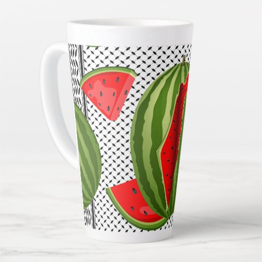Watermelon Palestine Map Slice Milchtasse (Linke Ecke)