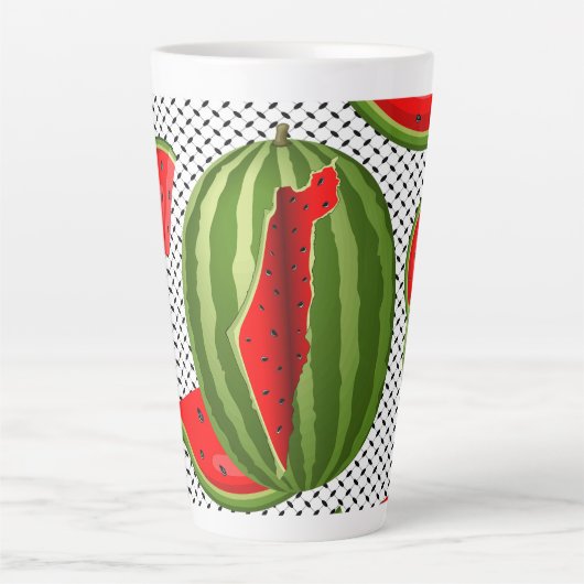 Watermelon Palestine Map Slice Milchtasse (Vorderseite)