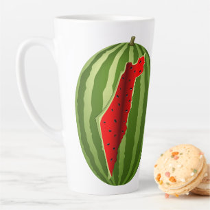 Watermelon Palestine Map Slice Milchtasse