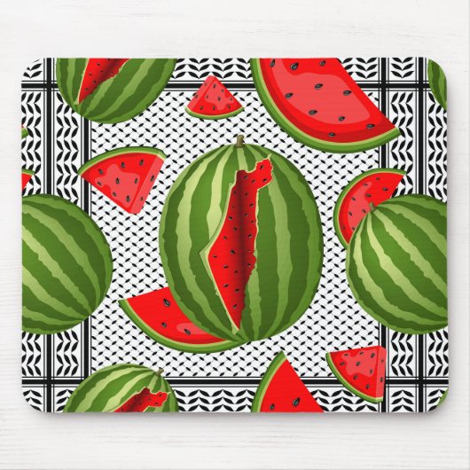 Watermelon Palestine Map Slice Mousepad (Vorne)