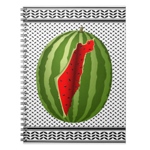 Watermelon Palestine Map Slice Notizblock