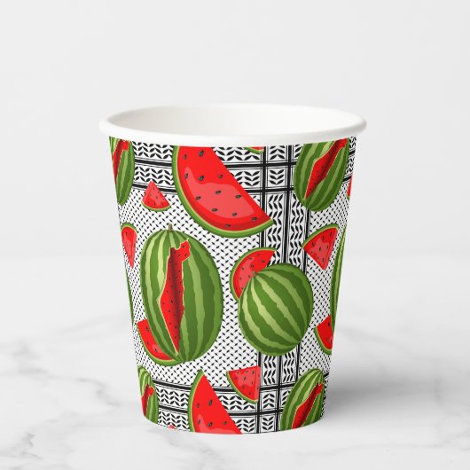 Watermelon Palestine Map Slice Pappbecher (Vorderseite)