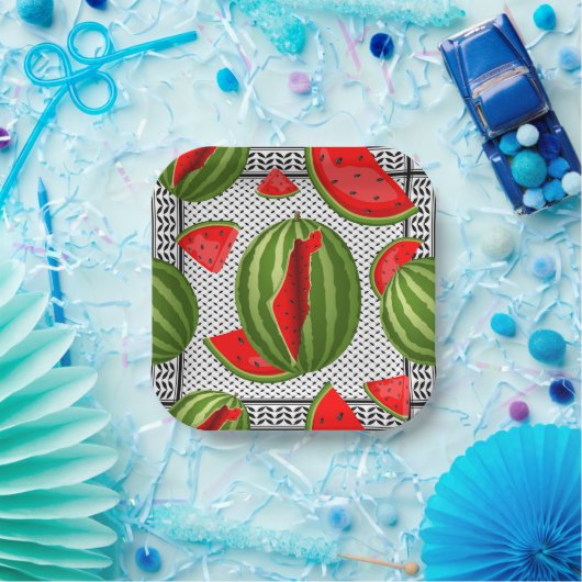 Watermelon Palestine Map Slice Pappteller (Party)