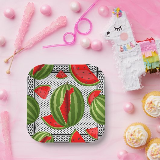 Watermelon Palestine Map Slice Pappteller (Party)