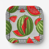 Watermelon Palestine Map Slice Pappteller (Vorderseite)