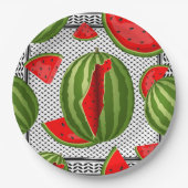 Watermelon Palestine Map Slice Pappteller (Vorderseite)