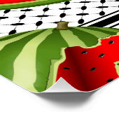 Watermelon Palestine Map Slice Poster (Ecke)