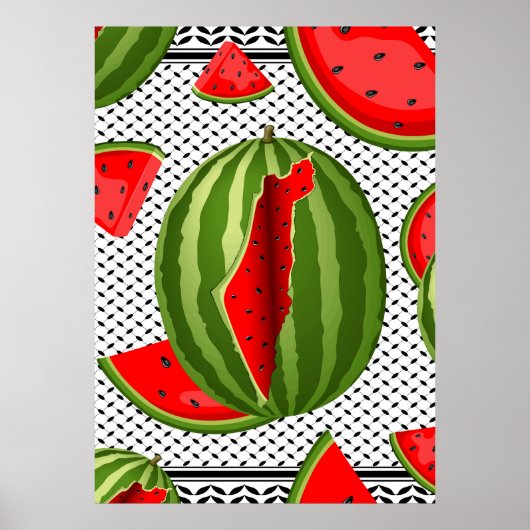 Watermelon Palestine Map Slice Poster (Vorne)