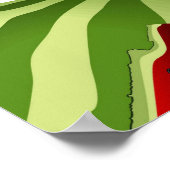 Watermelon Palestine Map Slice Poster (Ecke)