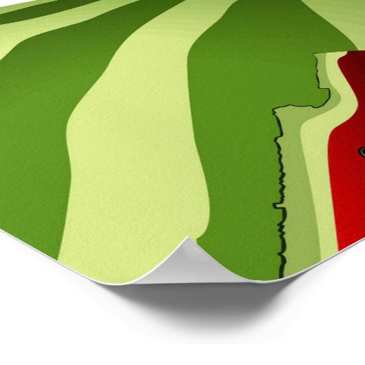 Watermelon Palestine Map Slice Poster (Ecke)