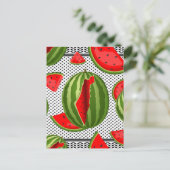 Watermelon Palestine Map Slice Postkarte (Stehend Vorderseite)