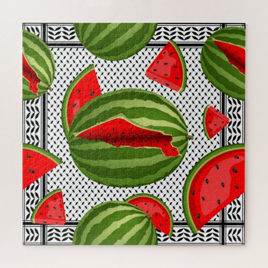 Watermelon Palestine Map Slice Puzzle (Horizontal)