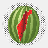 Watermelon Palestine Map Slice Runder Aufkleber (Vorderseite)