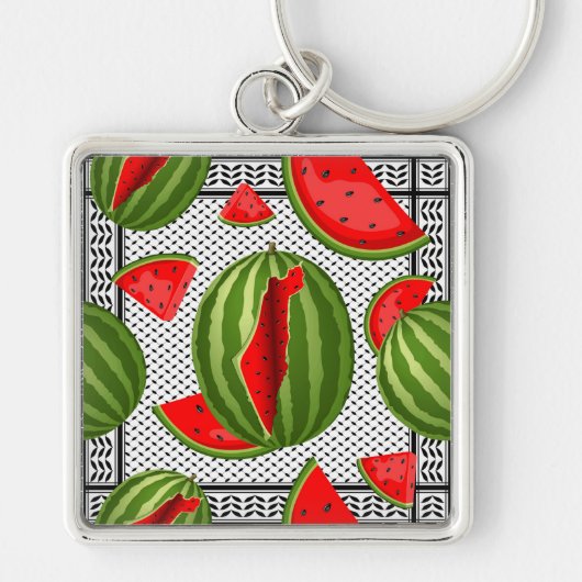 Watermelon Palestine Map Slice Schlüsselanhänger (Vorne)
