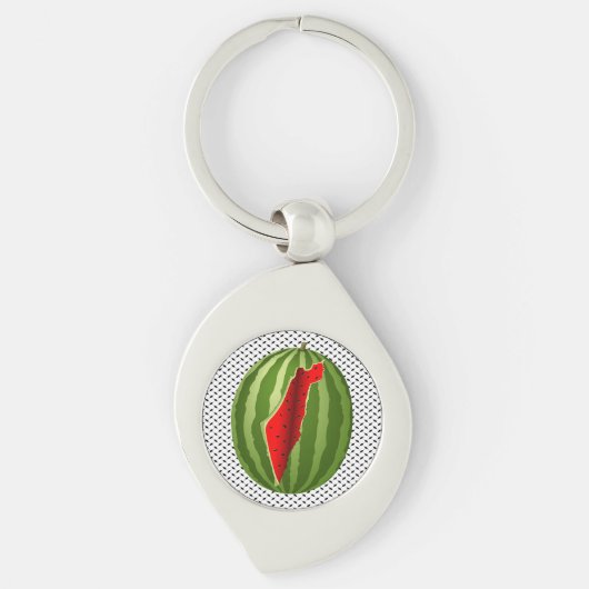 Watermelon Palestine Map Slice Schlüsselanhänger (Vorderseite)