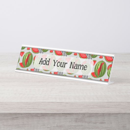 Watermelon Palestine Map Slice Schreibtischnamensplakette (Vorderseite )