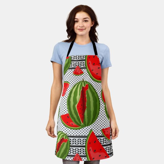 Watermelon Palestine Map Slice Schürze (Getragen)