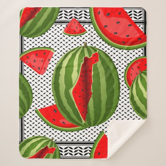 Watermelon Palestine Map Slice Sherpadecke (Vorderseite)