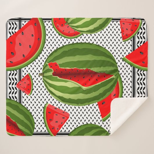Watermelon Palestine Map Slice Sherpadecke (Vorderseite (Horizontal))