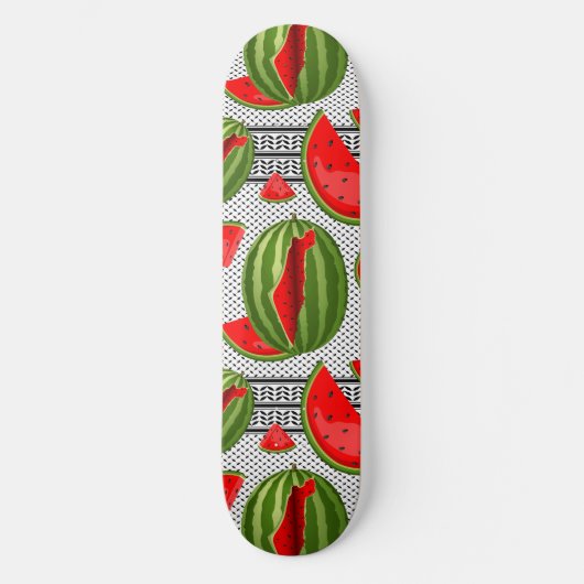 Watermelon Palestine Map Slice Skateboard (Vorderseite)