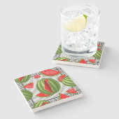 Watermelon Palestine Map Slice Steinuntersetzer (Seitenansicht)