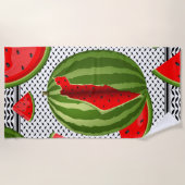 Watermelon Palestine Map Slice Strandtuch (Vorderseite)