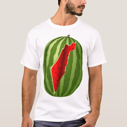 Watermelon Palestine Map Slice T-Shirt (Vorderseite)