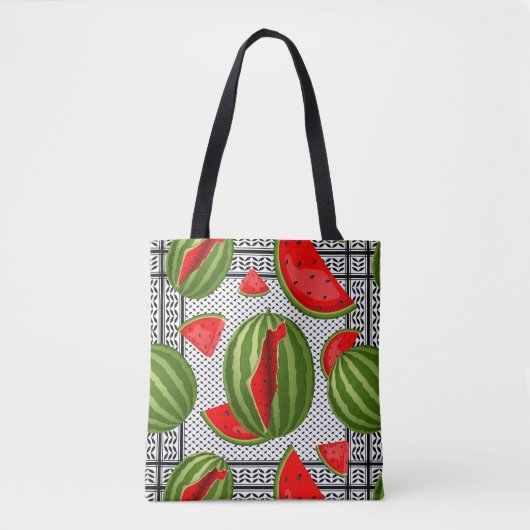 Watermelon Palestine Map Slice Tasche (Vorderseite)