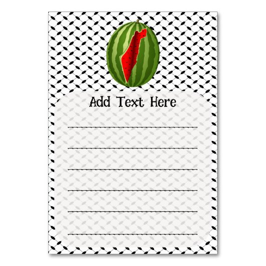 Watermelon Palestine Map Slice Tischnummer (Rückseite)