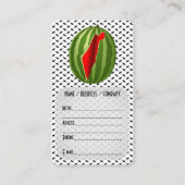 Watermelon Palestine Map Slice Visitenkarte (Vorderseite)