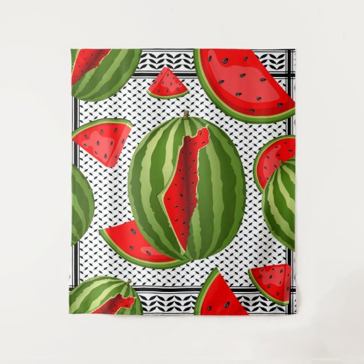 Watermelon Palestine Map Slice Wandteppich (Vorderseite)