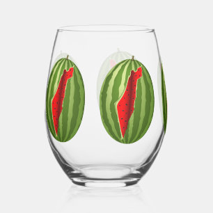 Watermelon Palestine Map Slice Weinglas Ohne Stiel