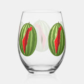 Watermelon Palestine Map Slice Weinglas Ohne Stiel (Rechts)