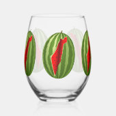 Watermelon Palestine Map Slice Weinglas Ohne Stiel (Links)