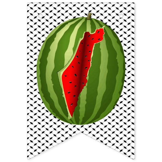 Watermelon Palestine Map Slice Wimpelkette (Zweite Fahne)